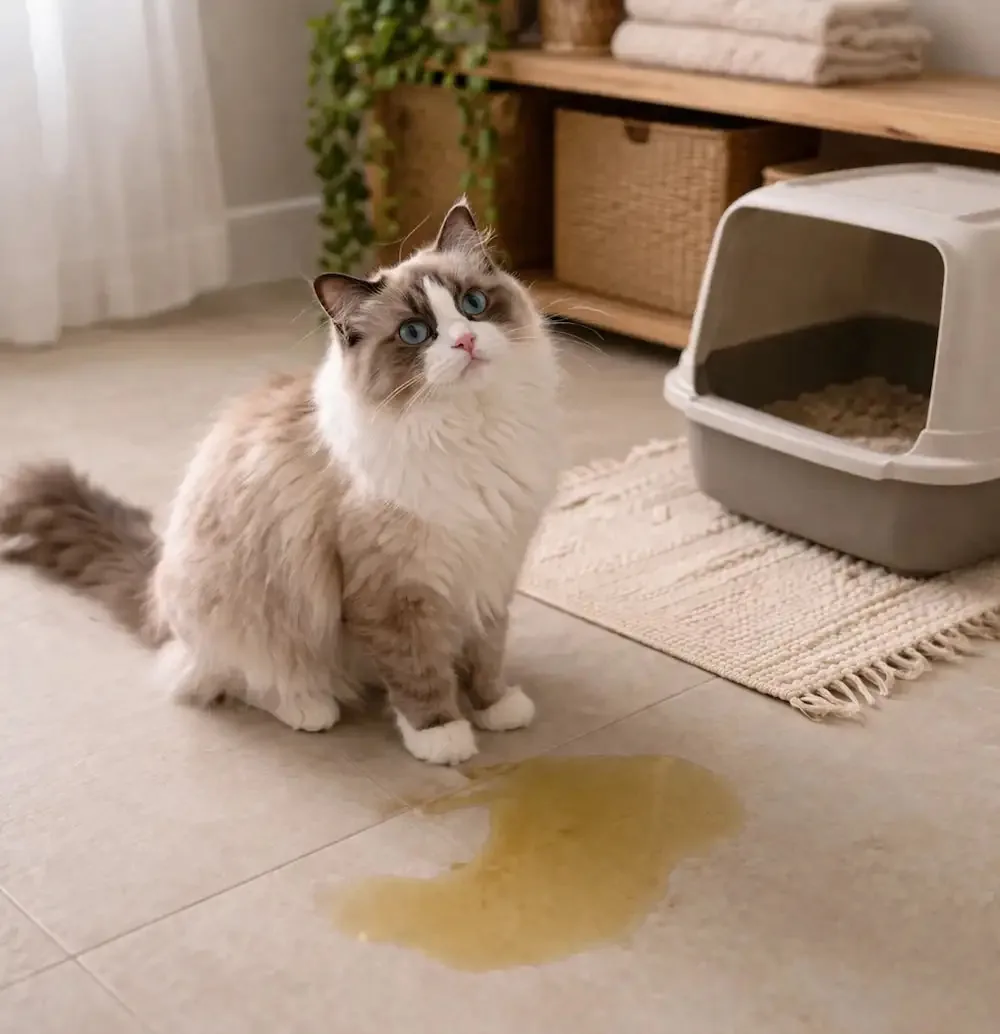chat fait pipi hors litière maison comportement chat