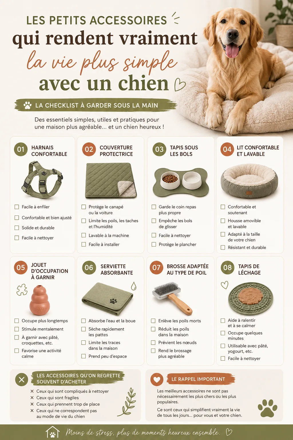 Checklist des accessoires vraiment utiles pour simplifier la vie avec un chien