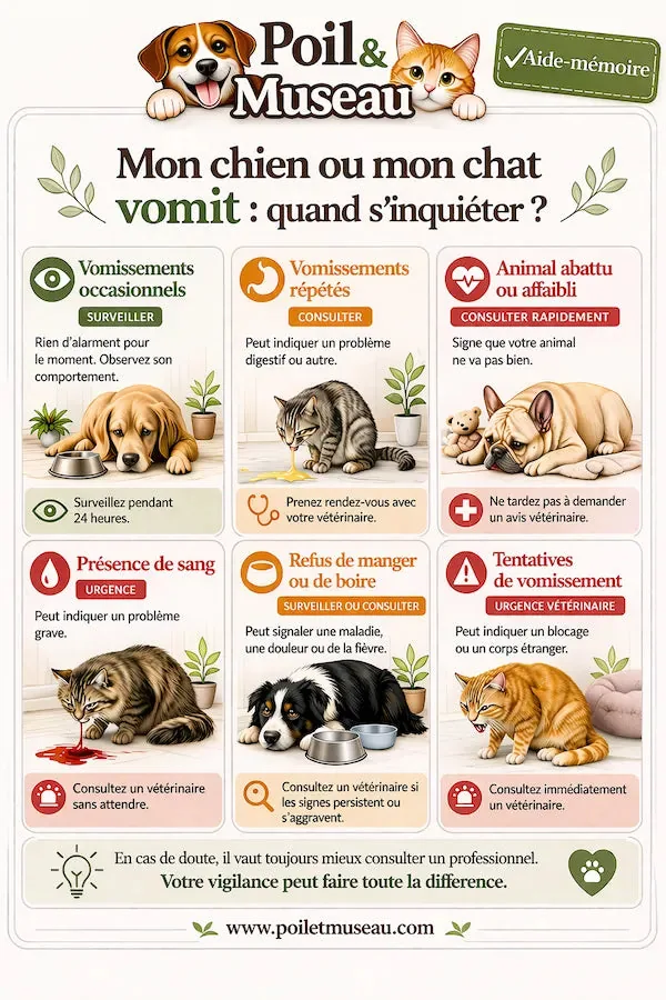 chien chat vomit quand s’inquiéter aide-mémoire PDF